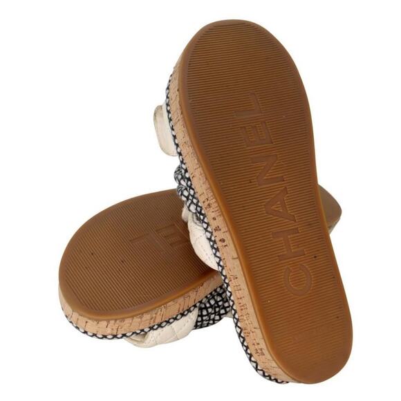 Chanel Chunky 37 Canvas Quilted Flatform Sandals CC-1217P-0006 - Picture 11 of 11